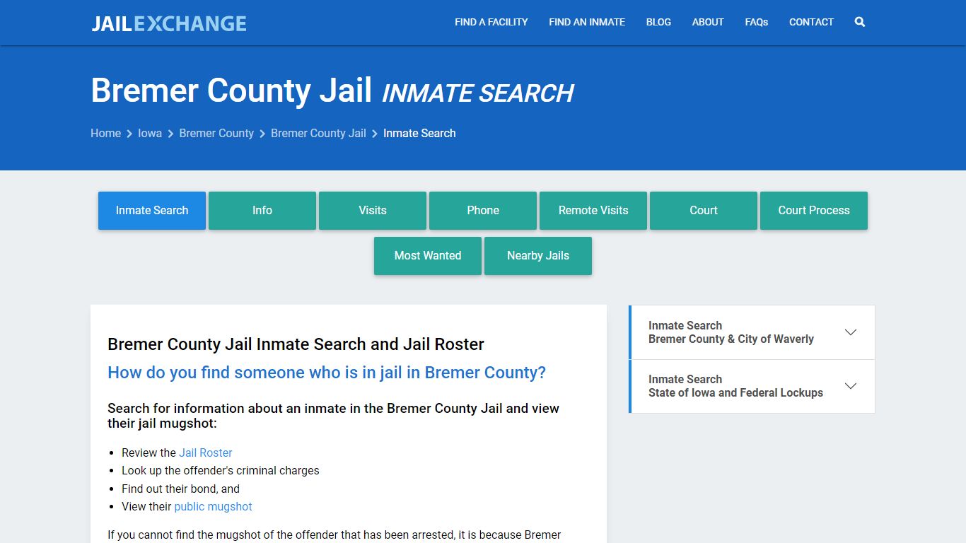 Inmate Search: Roster & Mugshots - Bremer County Jail, IA - Jail Exchange